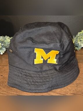 Black Bucket Hat- Michigan M & Hyundai Logos